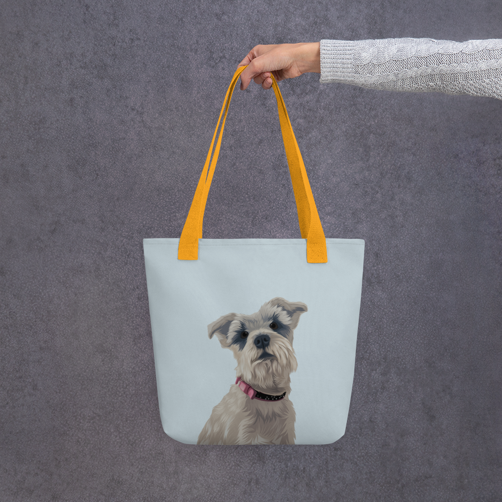 Personalized Canvas Tote Bag with Pet Portrait