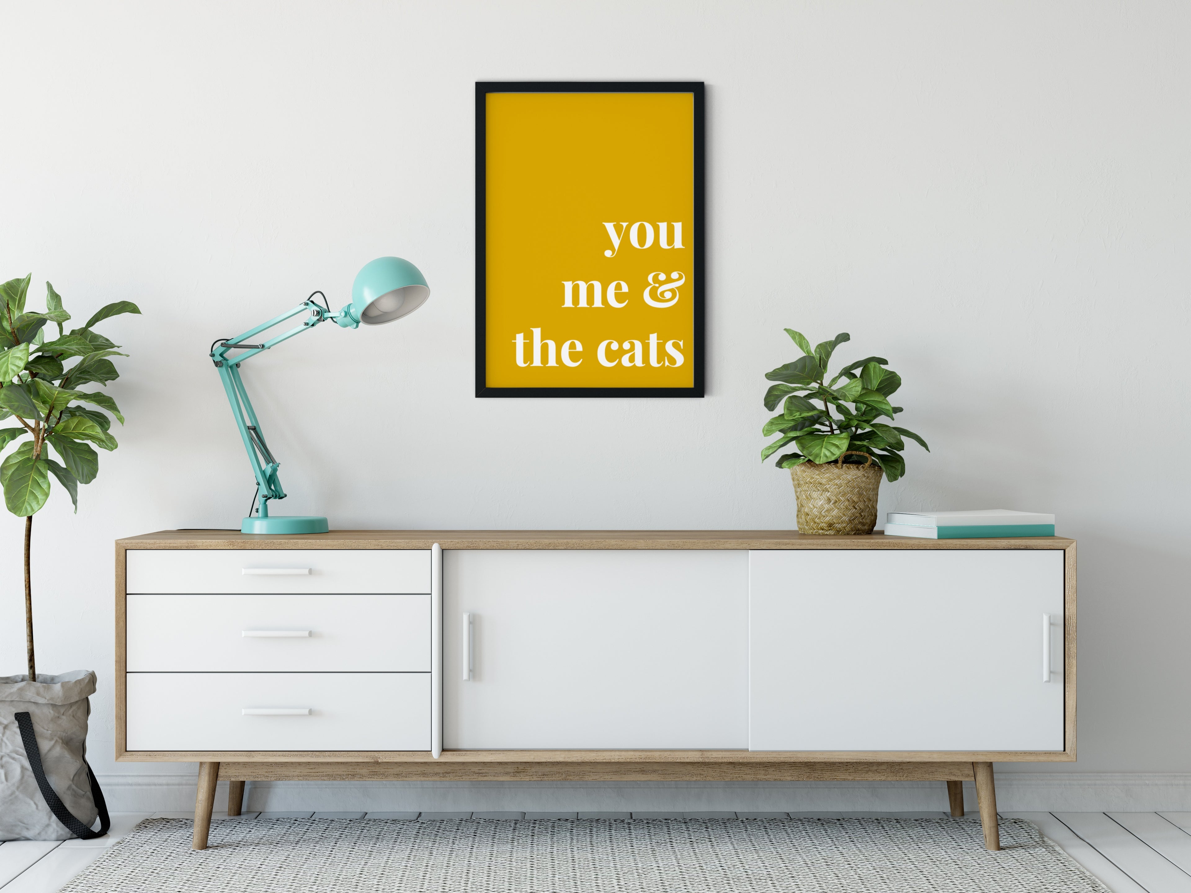 Cats Quote Art Print - You me & the cats - Print And Paw
