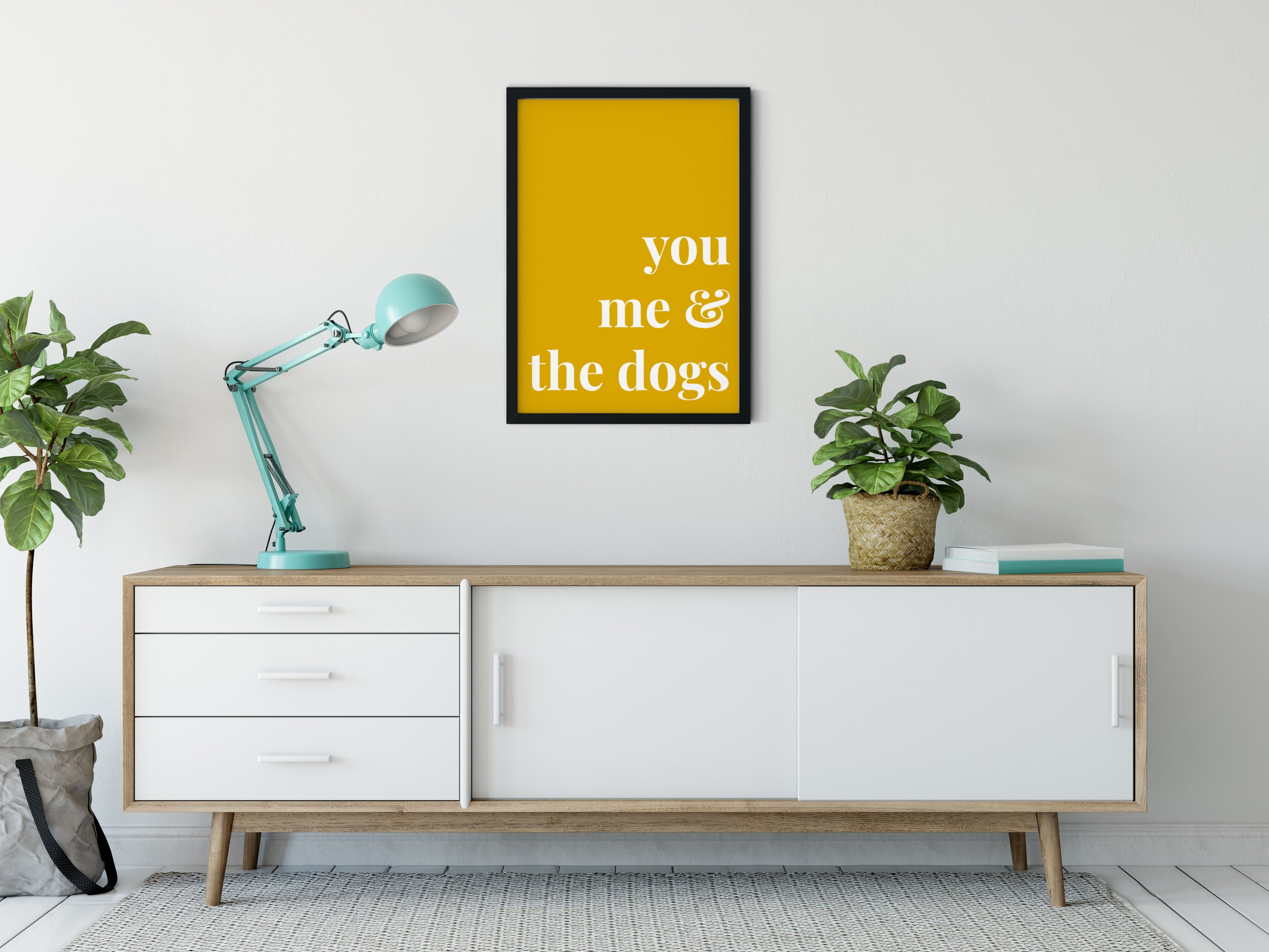 Dogs Quote Art Print - You me & the dogs - Print And Paw